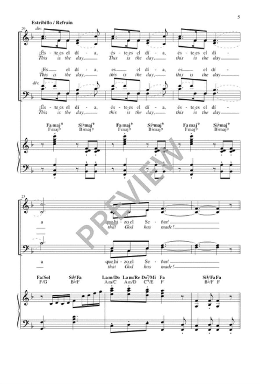 Éste es el día / This Is the Day Choir scores gallery preview page 5