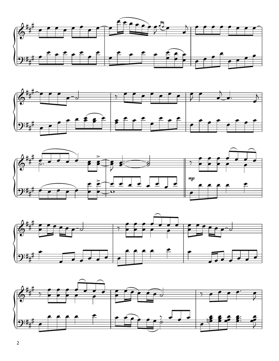 Two Out Of Three Ain't Bad (in the style of Wolfgang Amadeus Mozart) Piano Solo scores gallery preview page 2