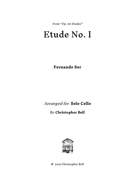 F. Sor - Op. 60 Etude No. 1 - Solo Cello image number null