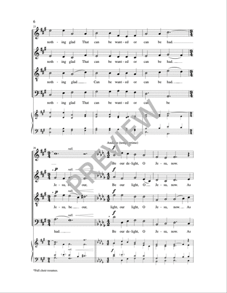 Jesus, Be Our Delight Jesus, Be Our Delight 4-Part scores gallery preview page 6