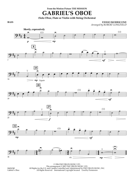 Gabriel's Oboe (from The Mission) - Bass by Ennio Morricone Part - Digital Sheet Music