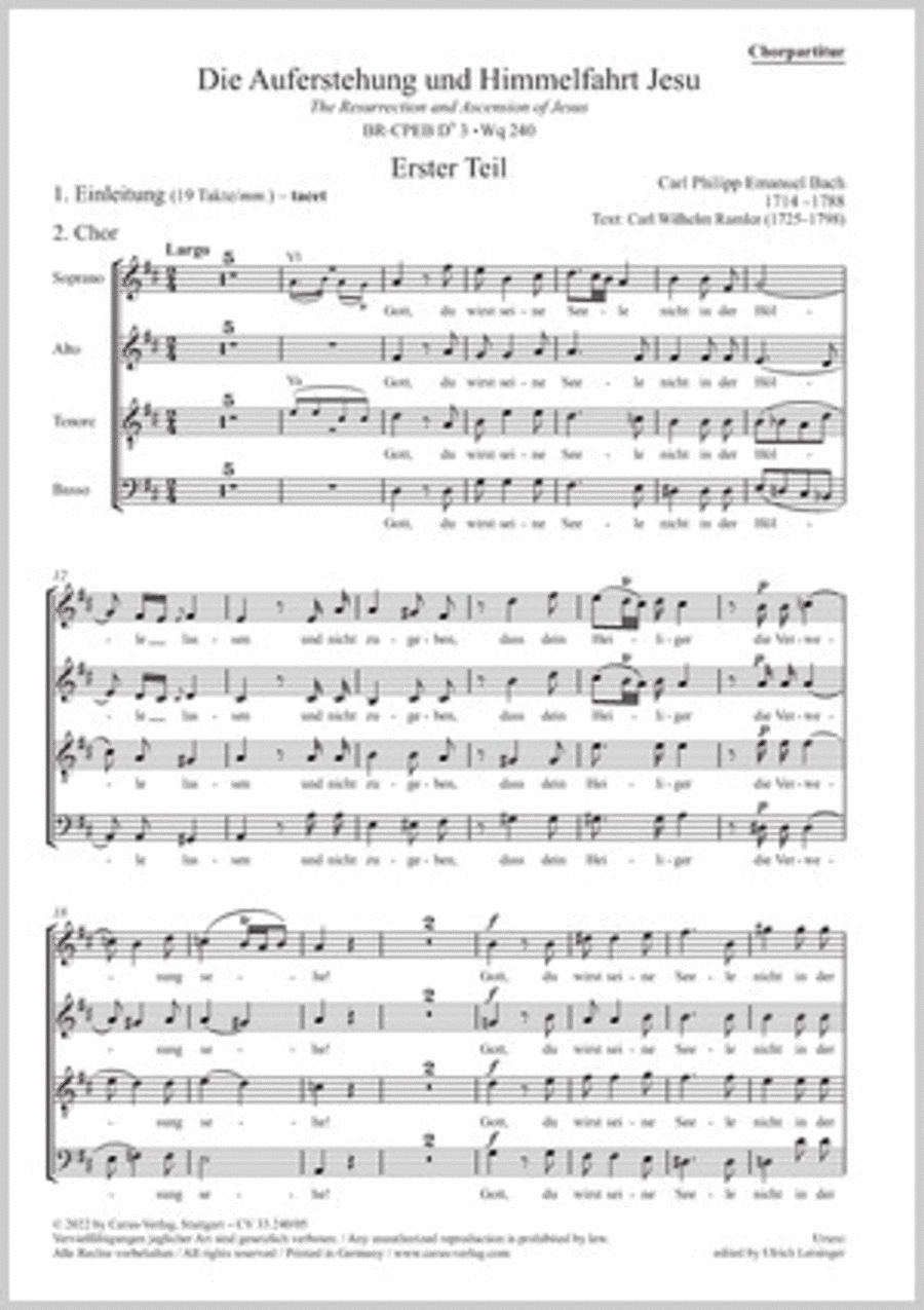 The Resurrection and Ascension of Jesus 4-Part scores gallery preview page 1