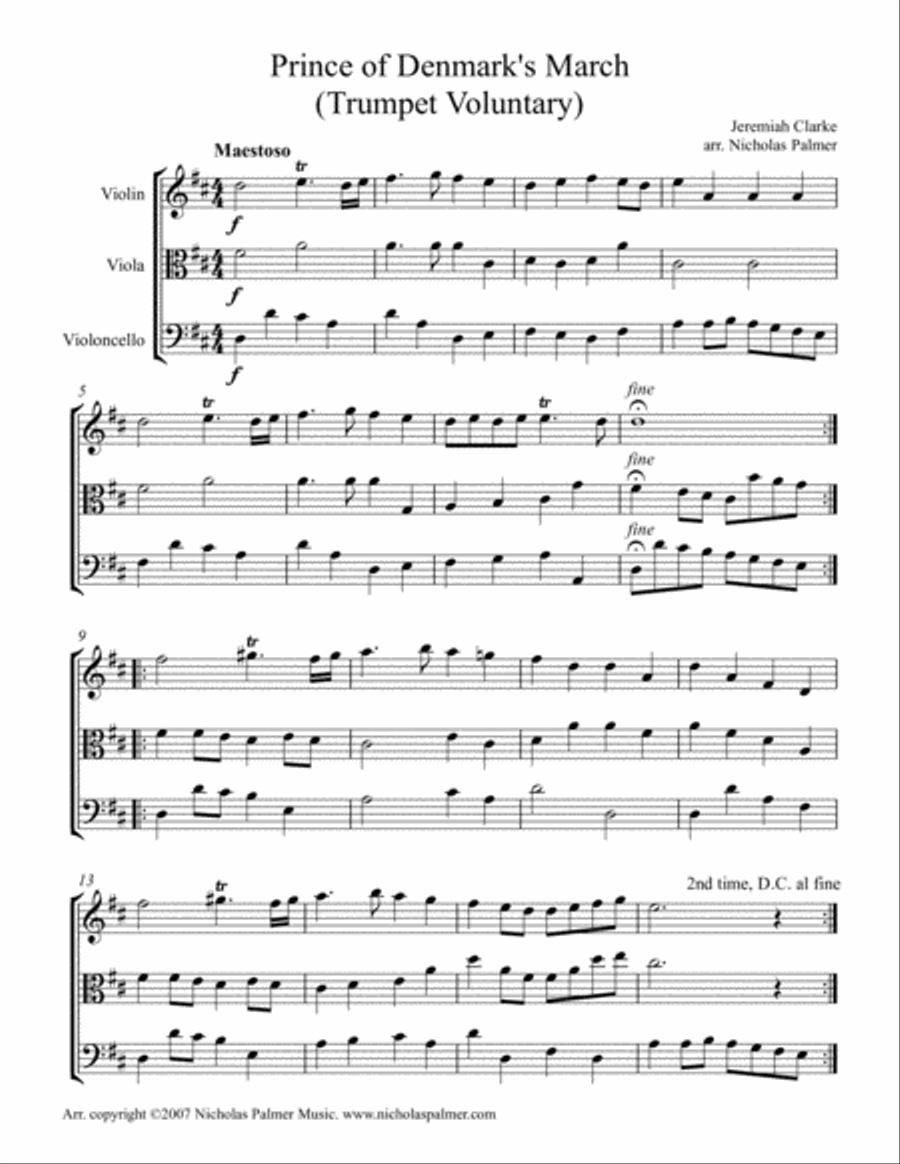 Baroque Wedding collection for String trio - volume 1 String Trio scores gallery preview page 1