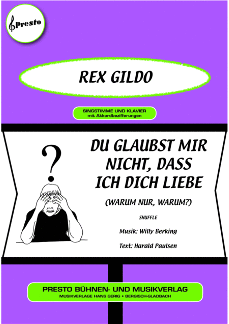 Du glaubst mir nicht, dass ich dich liebe Piano, Vocal, Guitar scores gallery preview page 1