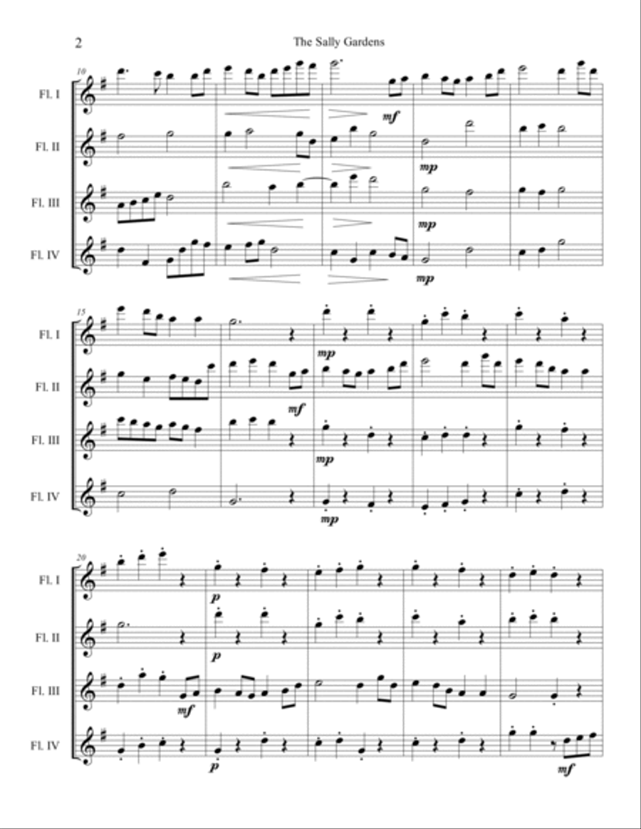 The Sally Gardens for Flute Quartet The Sally Gardens for Flute Quartet Flute Quartet scores gallery preview page 3