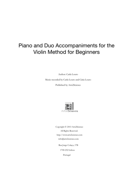 Piano and Duo Accompaniments for the Violin Method for Beginners image number null