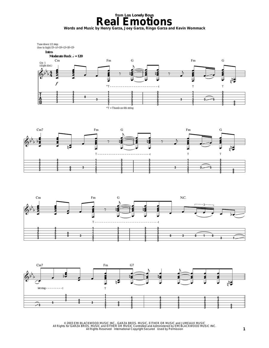 Real Emotions Real Emotions Acoustic Guitar scores gallery preview page 1