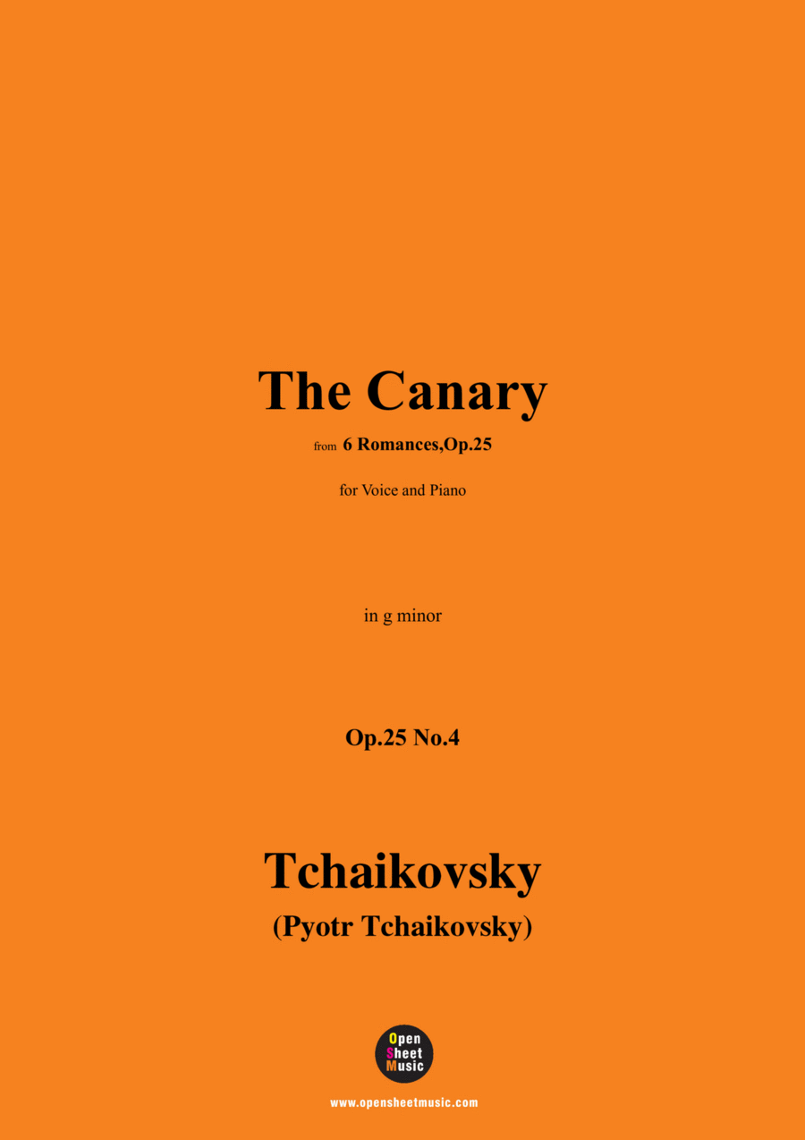 Tchaikovsky-The Canary,in g minor,Op.25 No.4 Voice scores gallery preview page 1