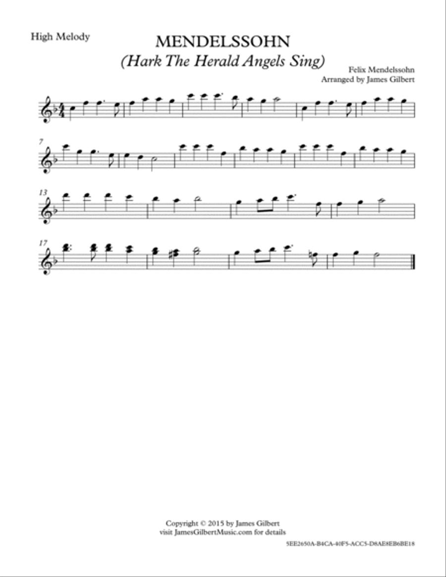 MENDELSSOHN (Hark, The Herald Angels Sing) Small Ensemble scores gallery preview page 4