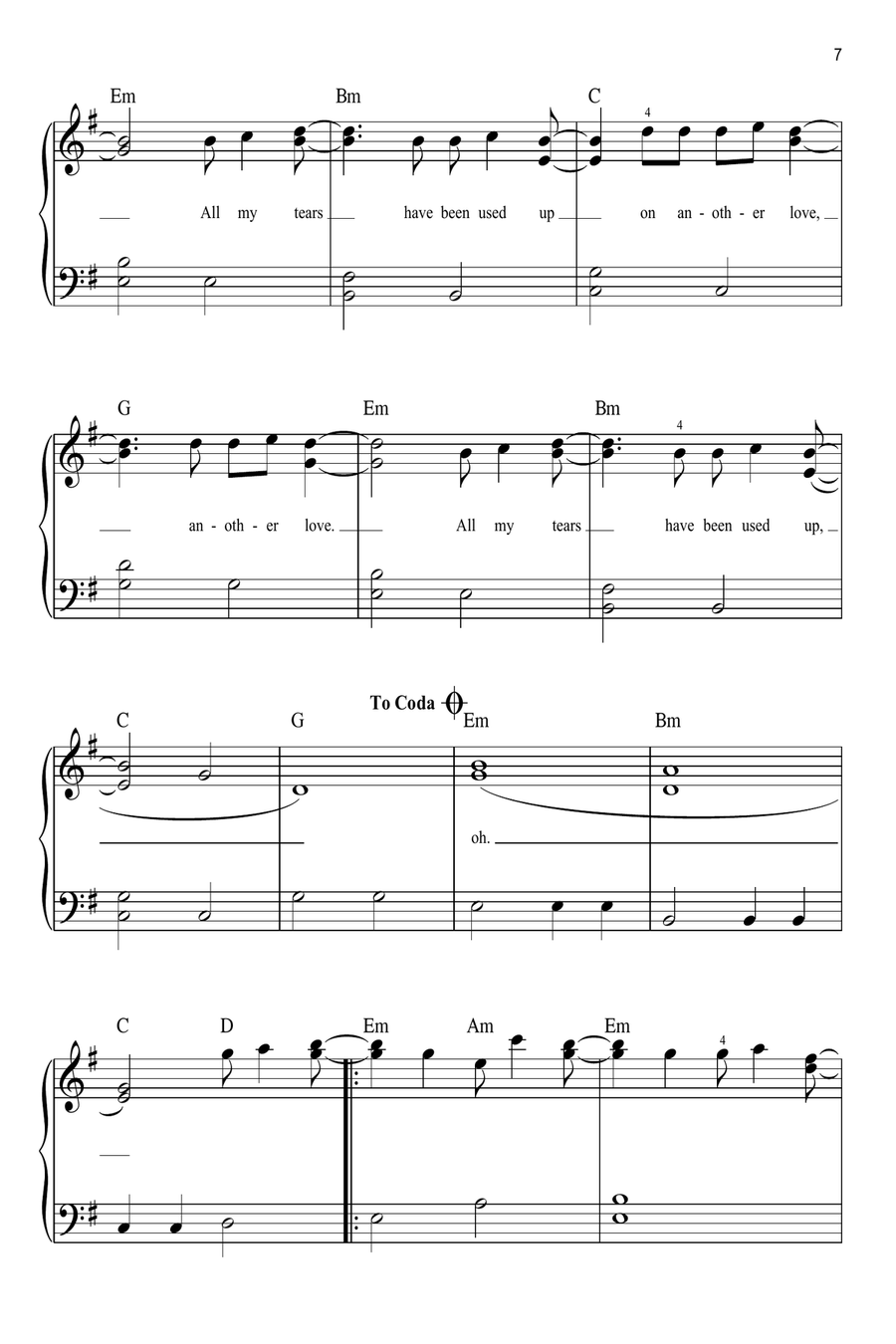 Another Love Easy Piano scores gallery preview page 7