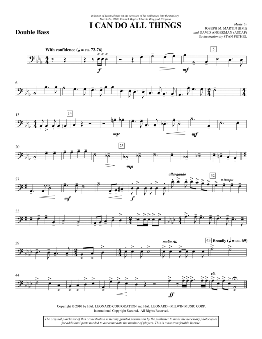 I Can Do All Things - Double Bass Choir scores gallery preview page 1