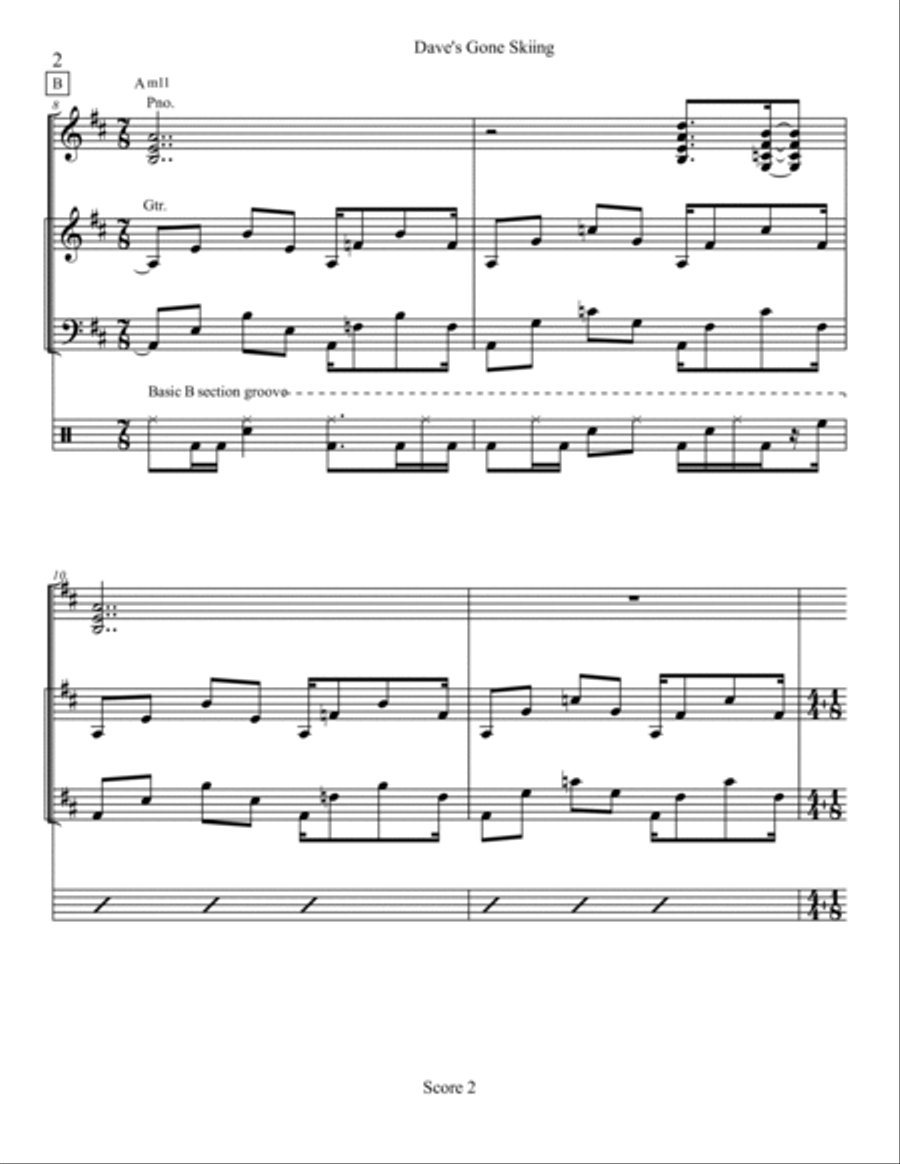 Dave's Gone Skiing Jazz Ensemble scores gallery preview page 2