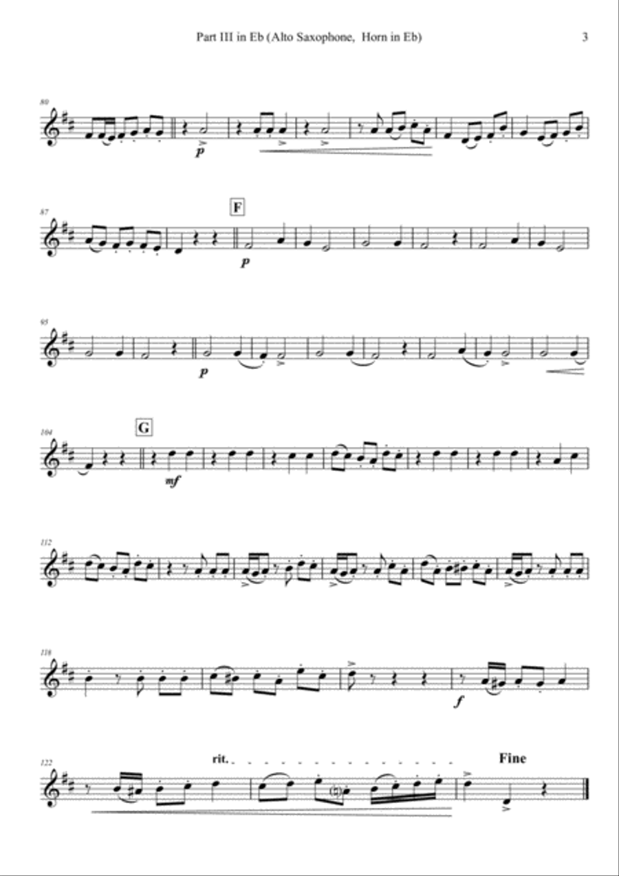 German Spring Song Collection - 5 Concert Pieces - Multiplay - Part 3 in Eb Alto Saxophone scores gallery preview page 3