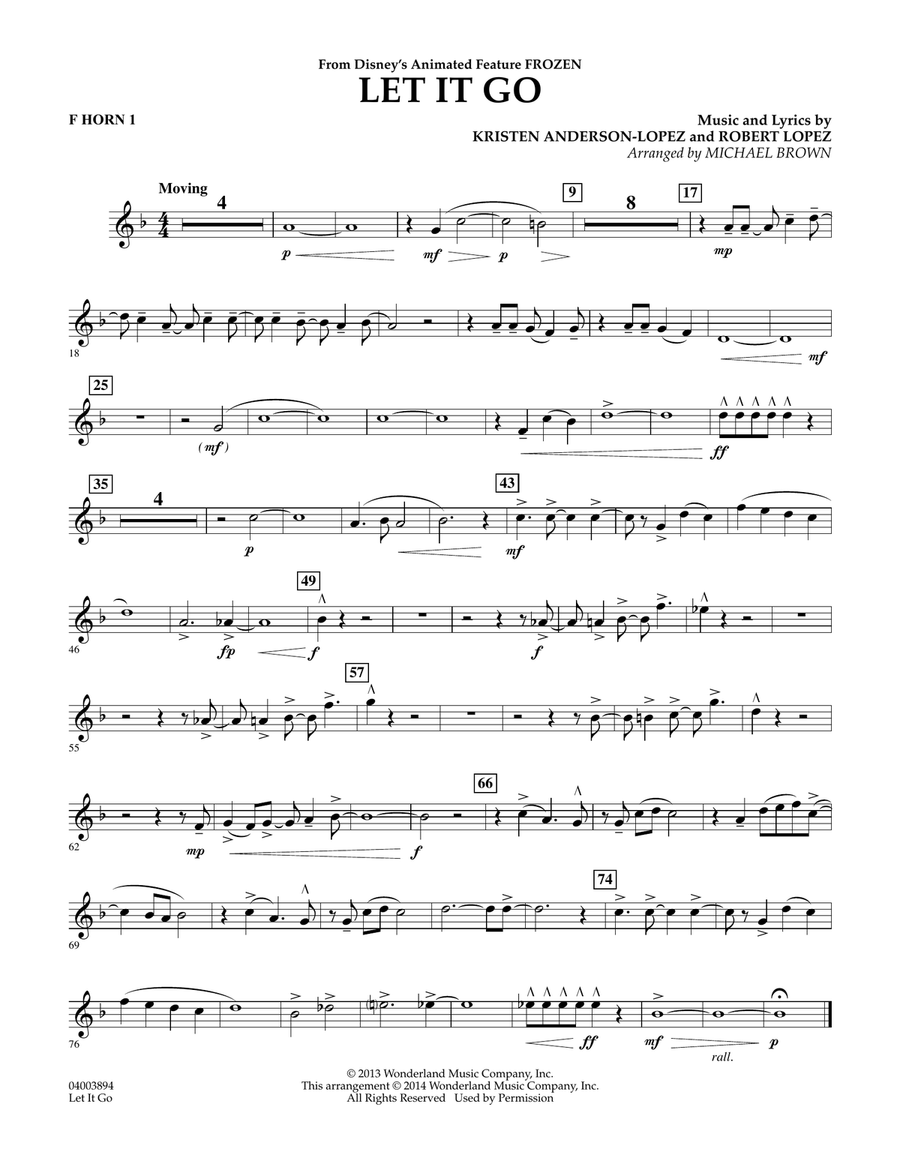Let It Go - F Horn 1