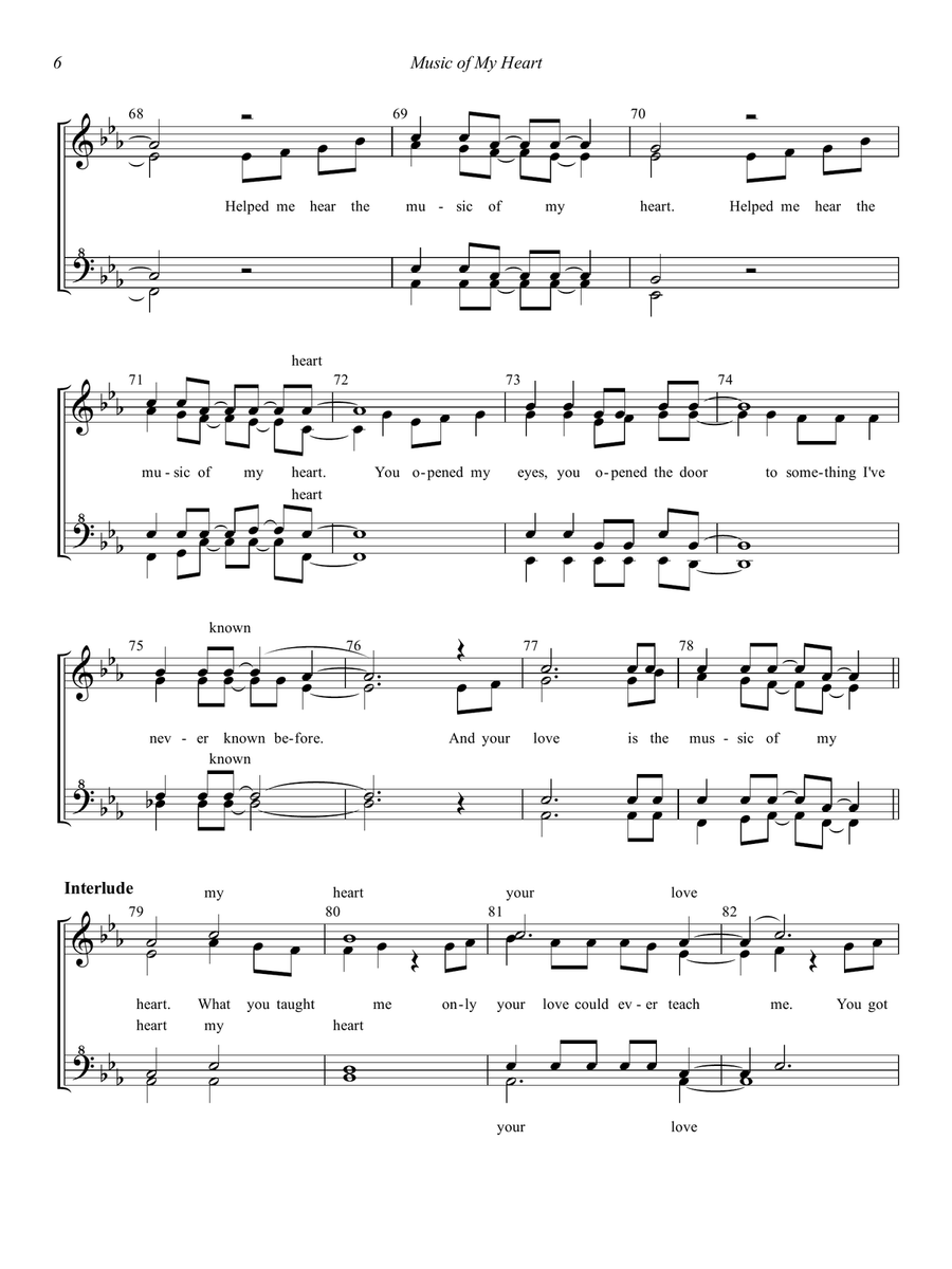 Music Of My Heart SSAA scores gallery preview page 6