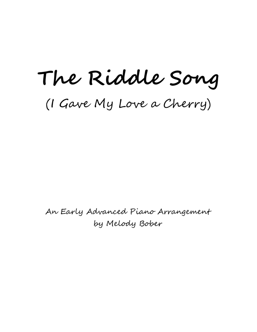 The Riddle Song Piano Solo scores gallery preview page 1