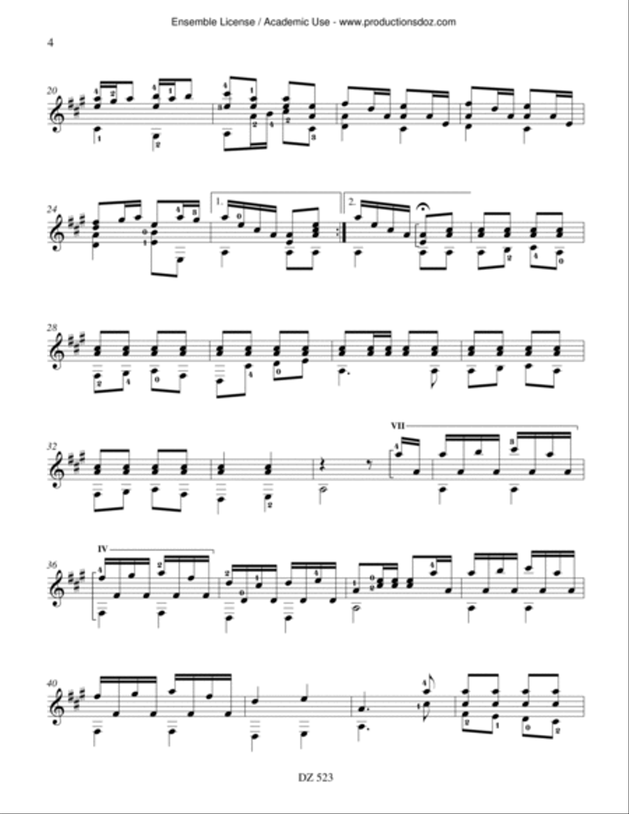 Bourree alla Polacca Classical Guitar scores gallery preview page 4
