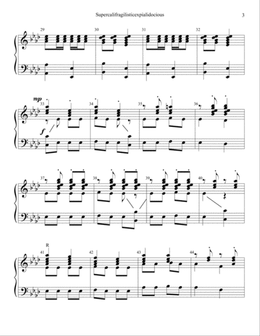 Supercalifragilisticexpialidocious from Walt Disney's MARY POPPINS Handbell Choir scores gallery preview page 3