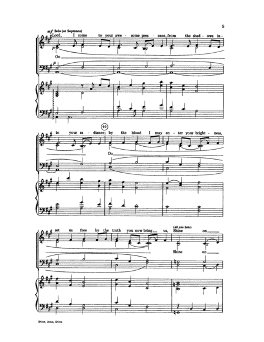 Shine, Jesus, Shine Choir scores gallery preview page 5