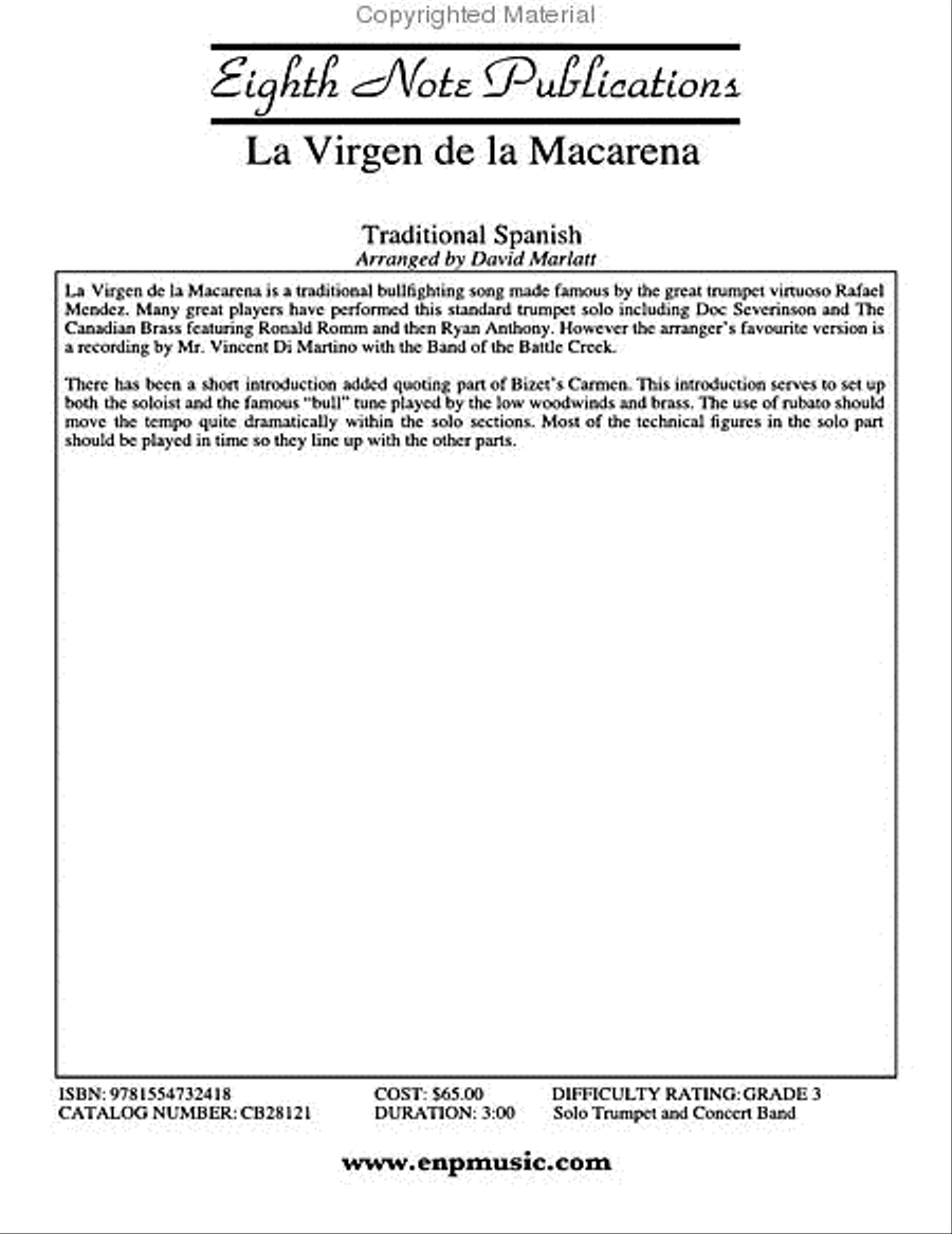 La Virgen de la Macarena La Virgen de la Macarena Concert Band scores gallery preview page 3