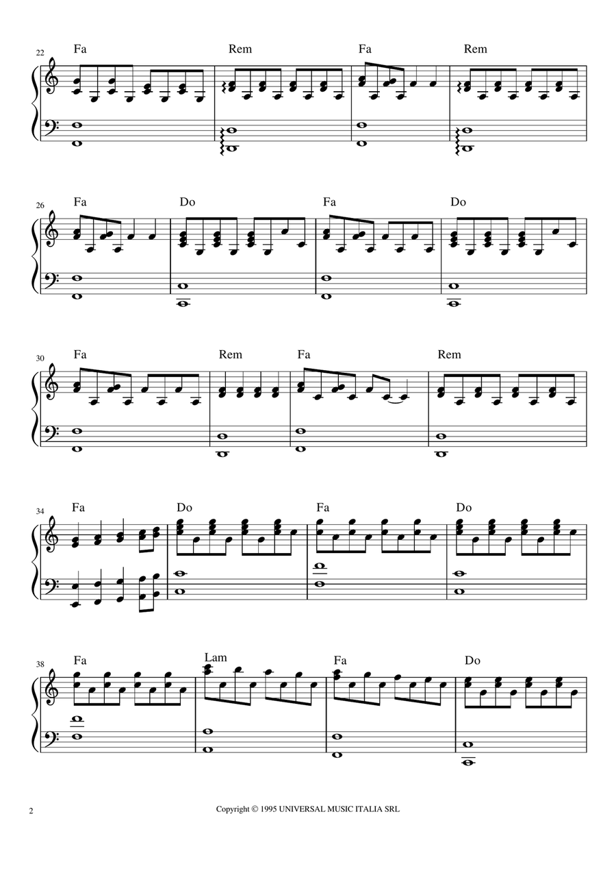 Destinazione Paradiso Piano, Vocal scores gallery preview page 2