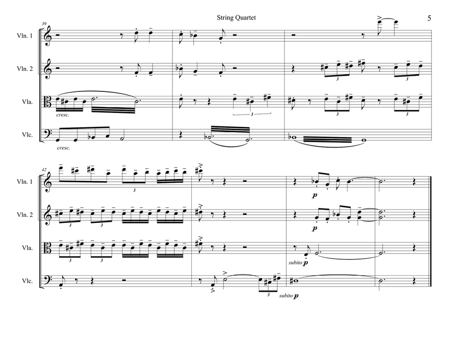 String Quartet in Three Movements String Quartet scores gallery preview page 5