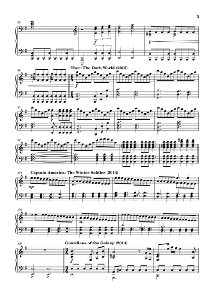Marvel Studios Fanfare Piano Method scores gallery preview page 5