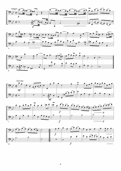 Joseph Boismortier (1689-1734) Sonata in Bb major for double bass and cello. Transcribed and edited