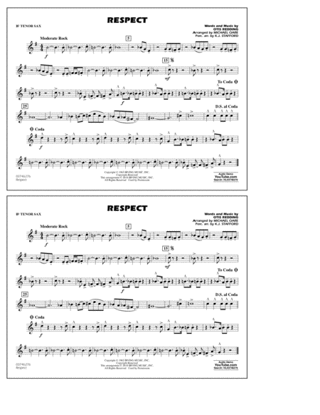 Respect (arr. Michael Oare) - Bb Tenor Sax