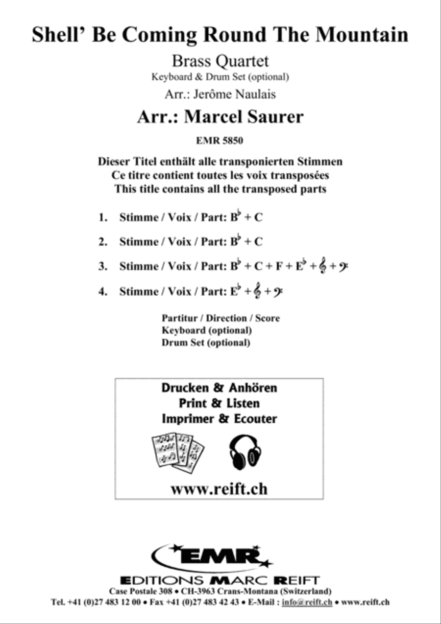 Shell' Be Coming Round The Mountain Brass Ensemble scores gallery preview page 2