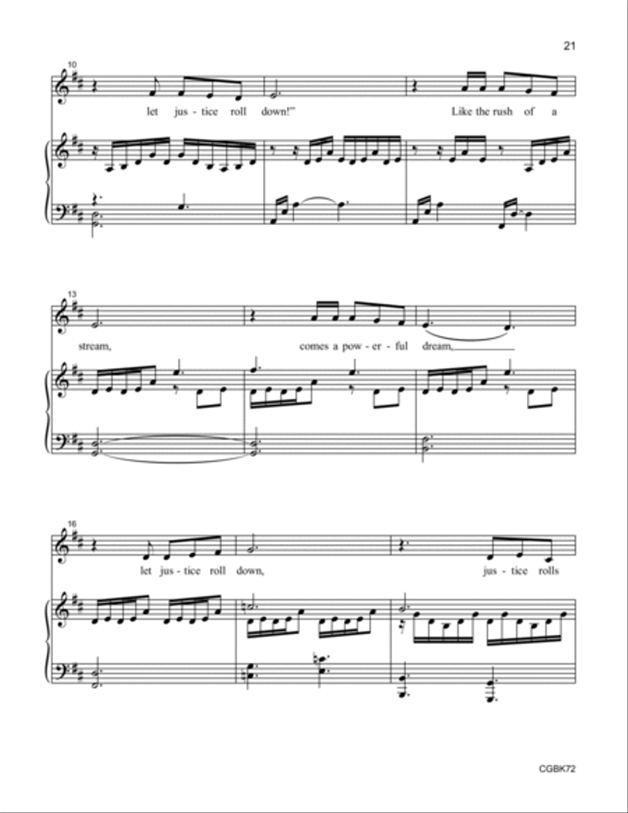Roll Down, Justice!: Sacred Songs and Social Justice Unison Choir scores gallery preview page 6