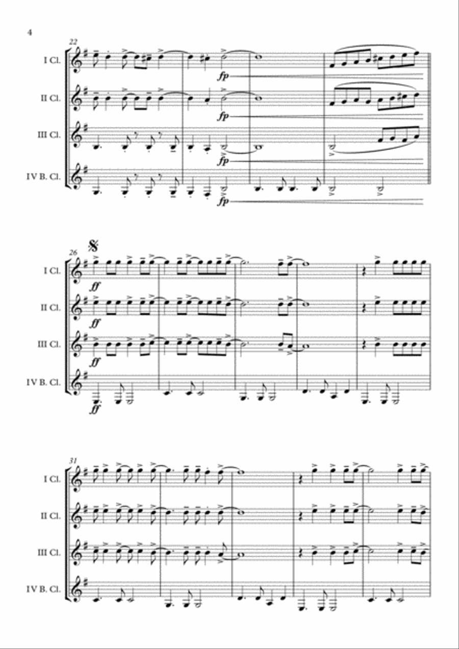 Africa Clarinet Quartet scores gallery preview page 5
