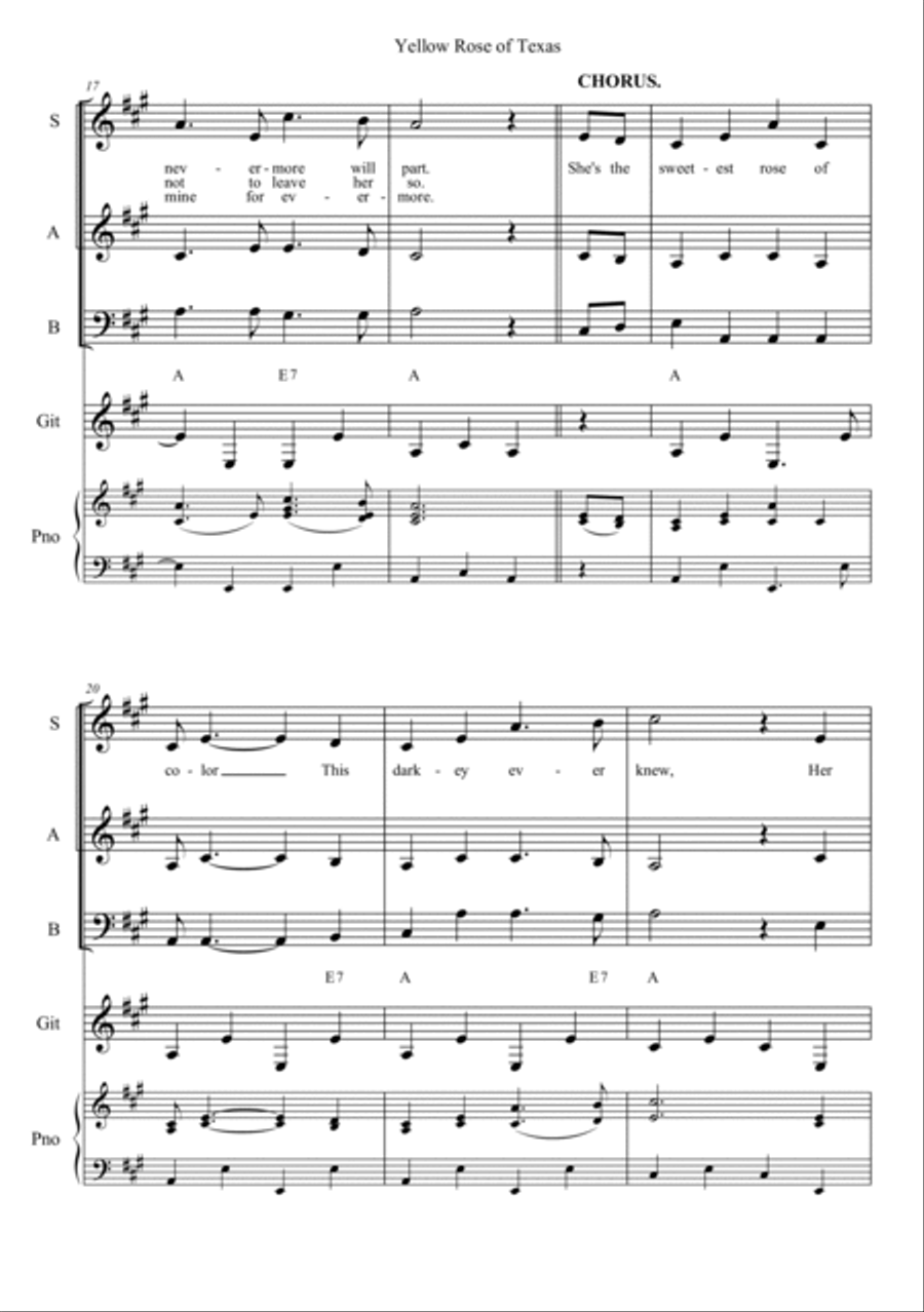 Yellow Rose of Texas Yellow Rose of Texas 3-Part scores gallery preview page 4