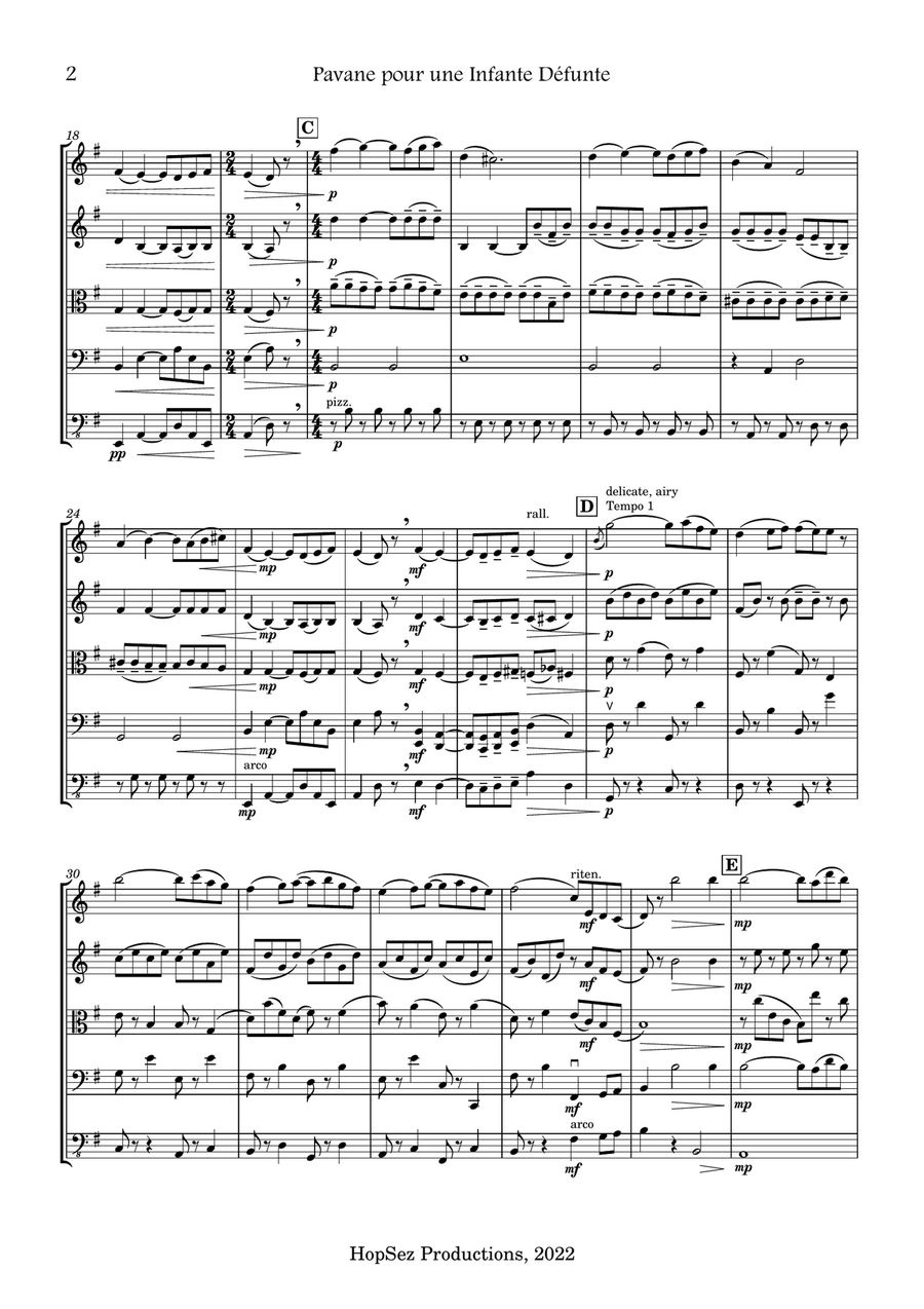 Pavane pour une Infante Défunte - String Orchestra String Orchestra scores gallery preview page 2