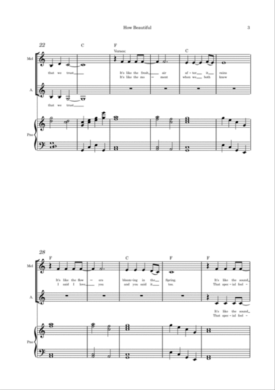 How Beautiful (Is the Love Between the Two of Us) - Alto duet and piano Alto Voice scores gallery preview page 3