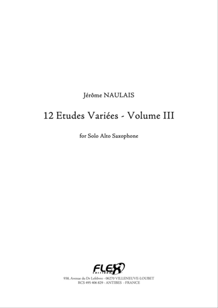 12 Etudes Variees - Volume III Alto Saxophone scores gallery preview page 1
