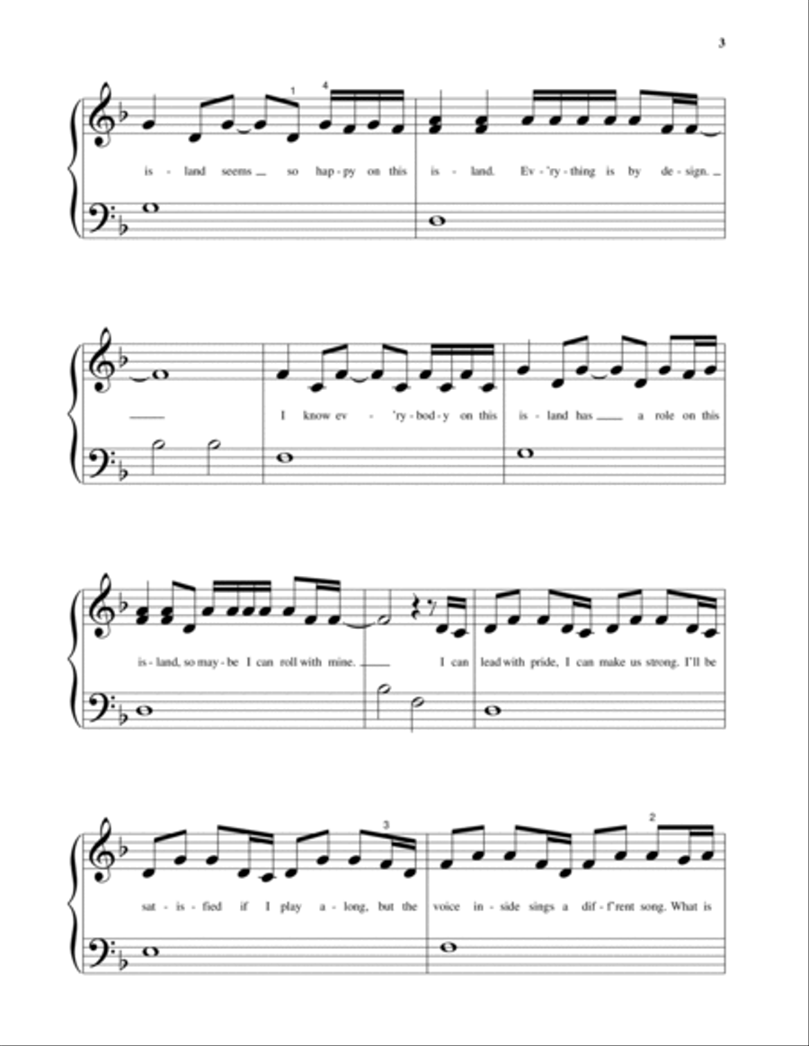 How Far I'll Go (from Moana) Piano Solo scores gallery preview page 3