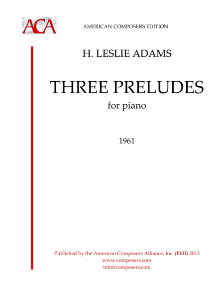 [Adams] Three Preludes for Piano