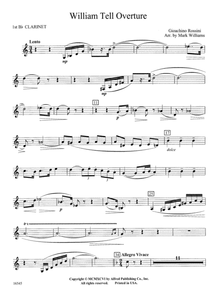 William Tell Overture: 1st B-flat Clarinet