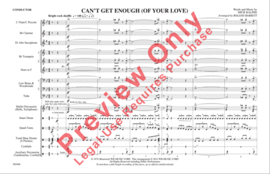 Can't Get Enough (Of Your Love) Marching Band scores gallery preview page 2