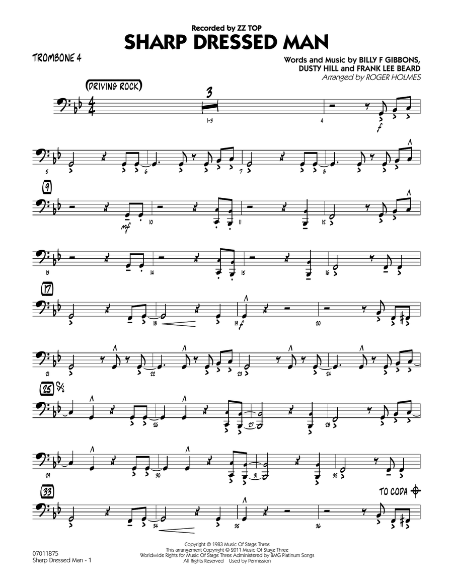 Sharp Dressed Man - Trombone 4 Jazz Ensemble scores gallery preview page 1