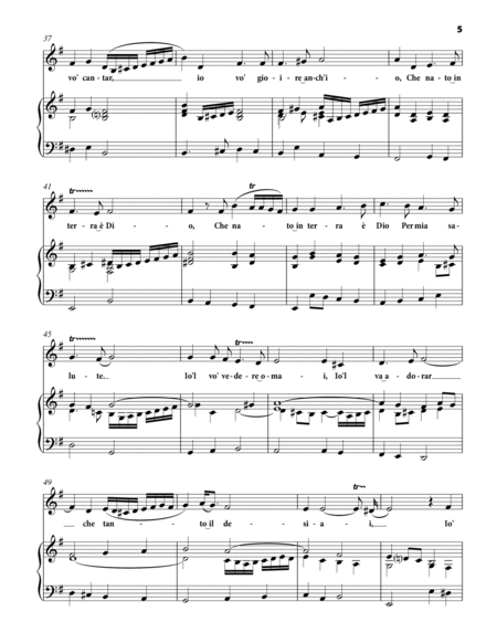 CACCINI Francesca: O che nuovo stupor, aria, arranged for Voice and Piano (E minor) image number null