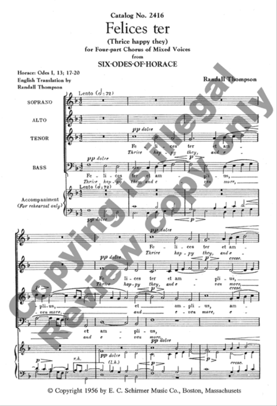 Felices ter (Thrice happy they) 4-Part scores gallery preview page 2