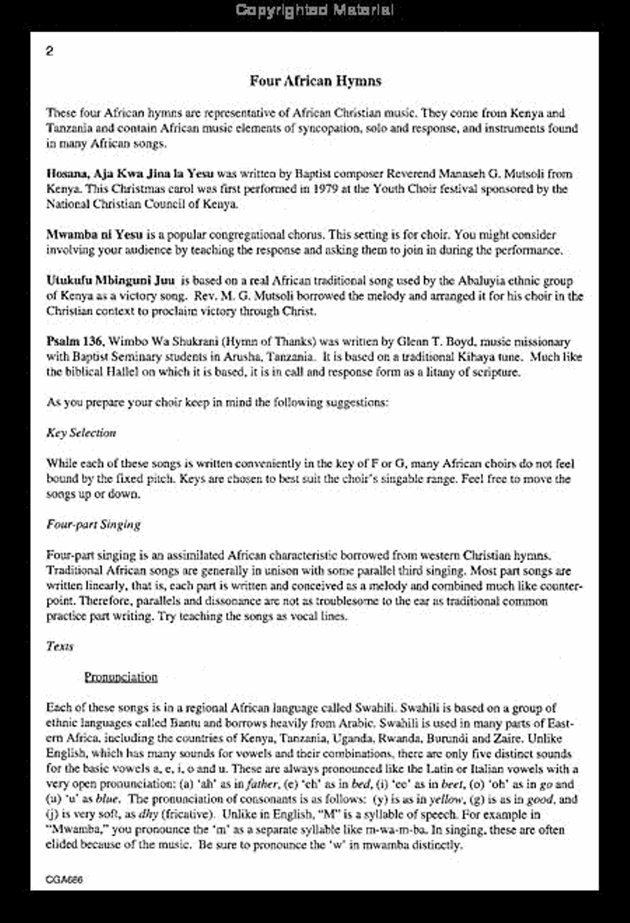 Four African Hymns Four African Hymns Choir scores gallery preview page 2