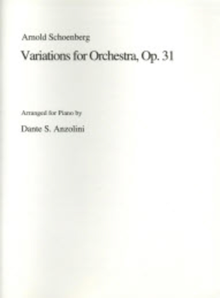 Book cover for Variations 1 Piano version, Op. 31