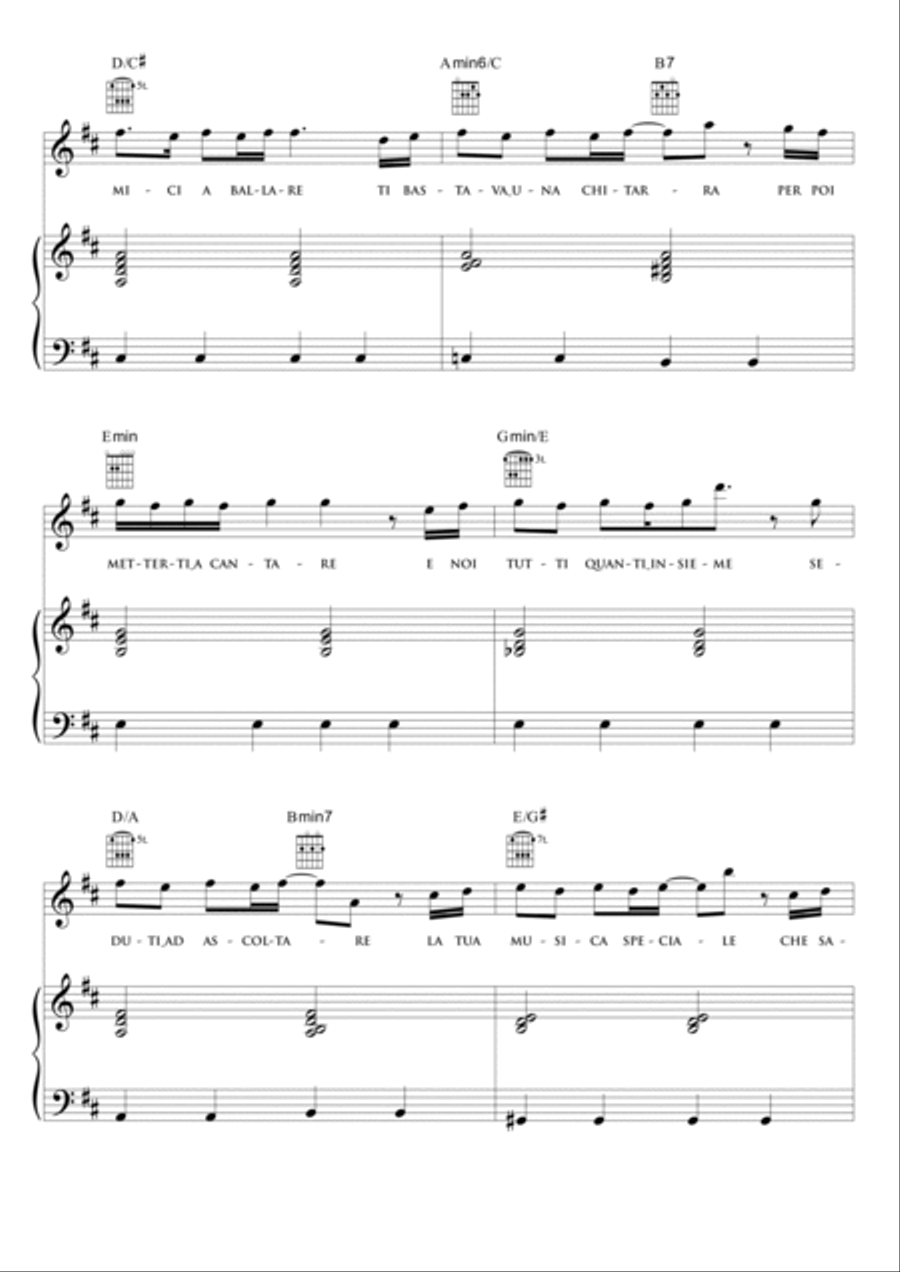 Musicista Piano, Vocal, Guitar scores gallery preview page 3