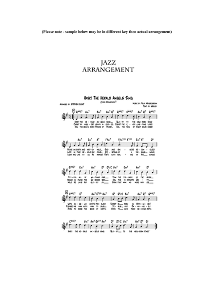 Hark The Herald Angels Sing - Lead sheet arranged in traditional and jazz style (key of G)