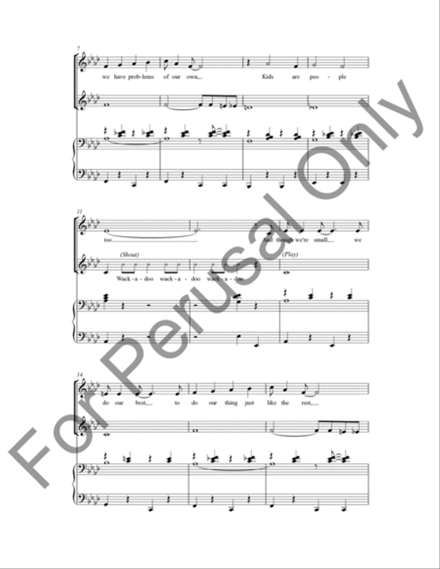 Kids Are People Too! Unison Choir scores gallery preview page 3