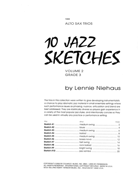 10 Jazz Sketches, Volume 2 (altos)