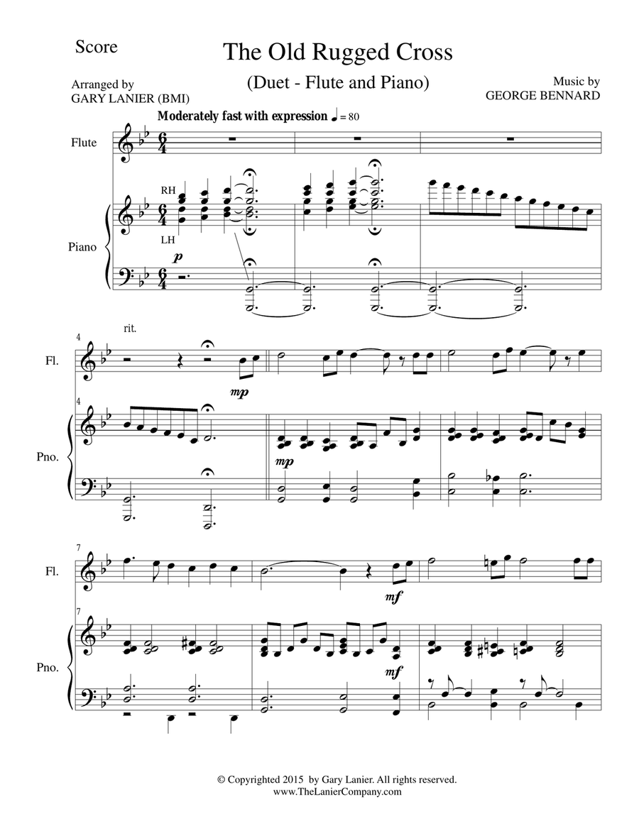 INSPIRATIONAL HYMNS, SET I (Duets for Flute & Piano) Woodwind Duet scores gallery preview page 3
